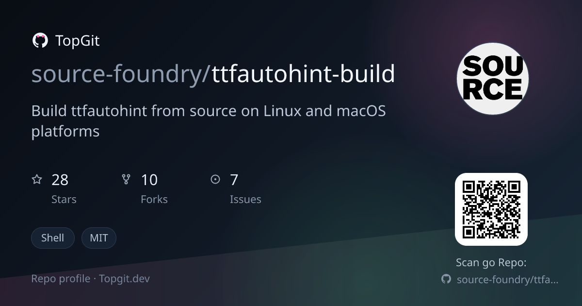 TopGit repo profile image for source-foundry/ttfautohint-build