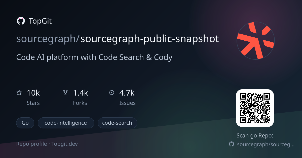 TopGit repo profile image for sourcegraph/sourcegraph-public-snapshot