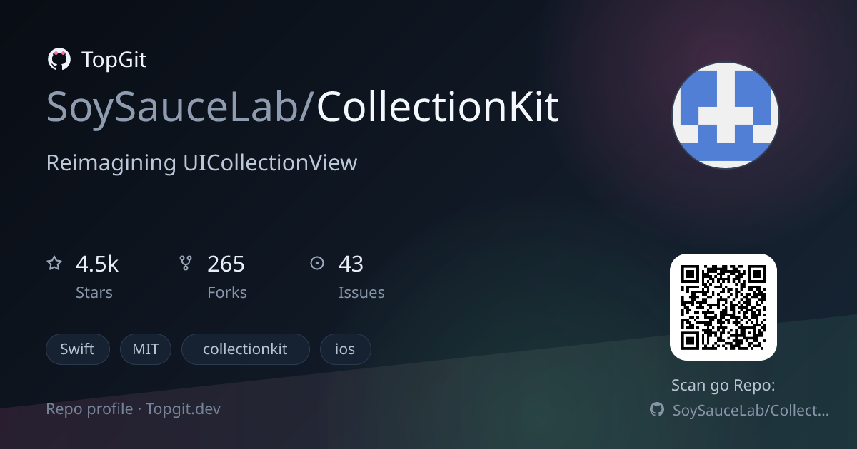 TopGit repo profile image for SoySauceLab/CollectionKit