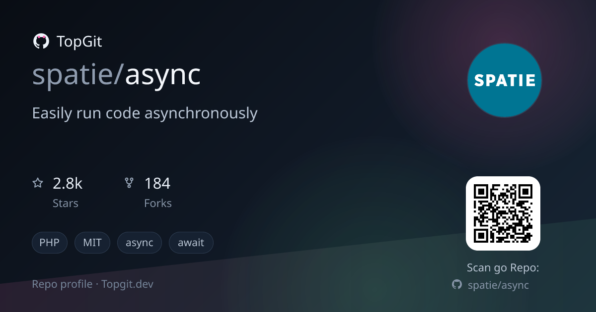 TopGit repo profile image for spatie/async