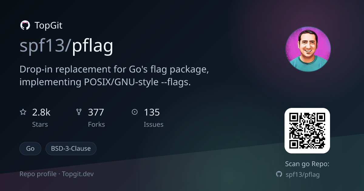 TopGit repo profile image for spf13/pflag