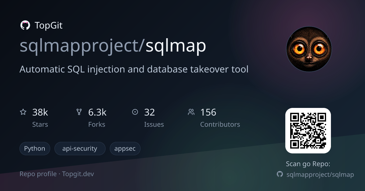 TopGit repo profile image for sqlmapproject/sqlmap