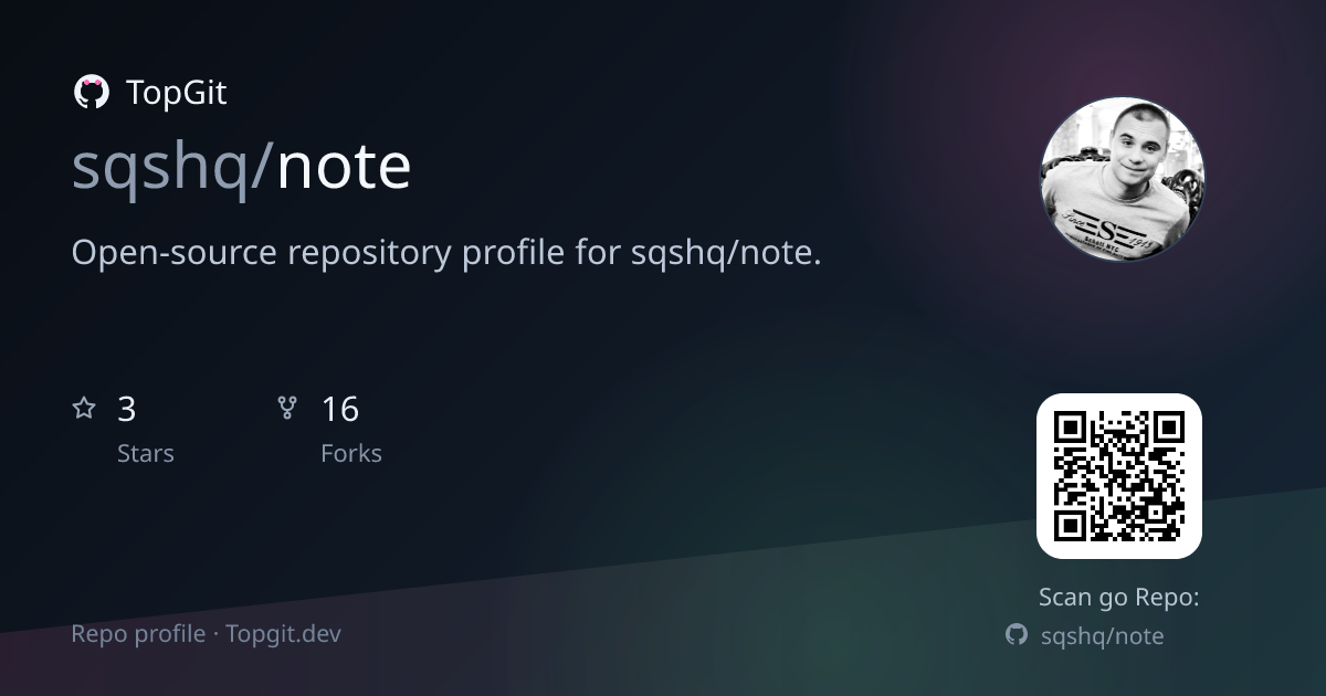 TopGit repo profile image for sqshq/note