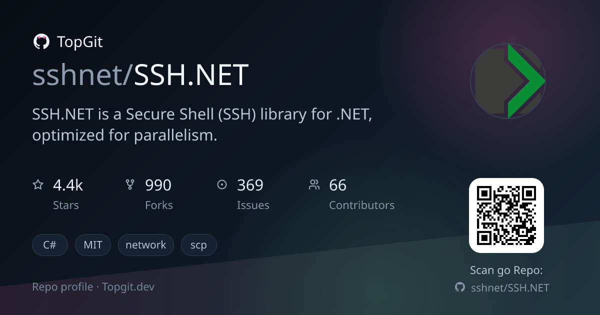 TopGit repo profile image for sshnet/SSH.NET