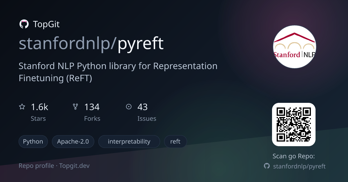 TopGit repo profile image for stanfordnlp/pyreft