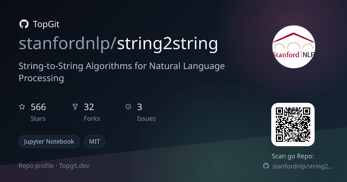 TopGit repo profile image for stanfordnlp/string2string