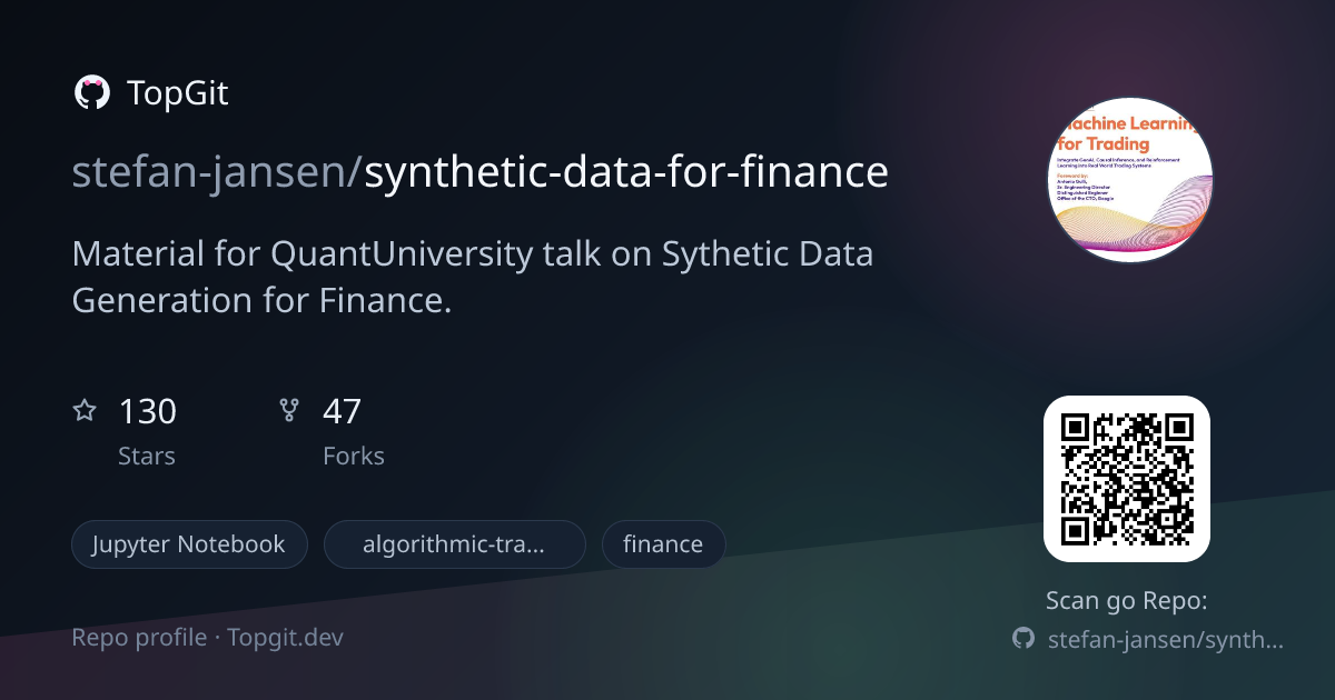 TopGit repo profile image for stefan-jansen/synthetic-data-for-finance