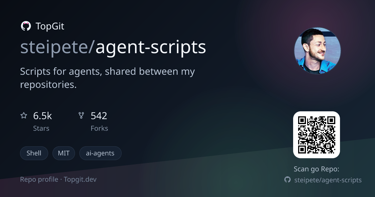 TopGit repo profile image for steipete/agent-scripts