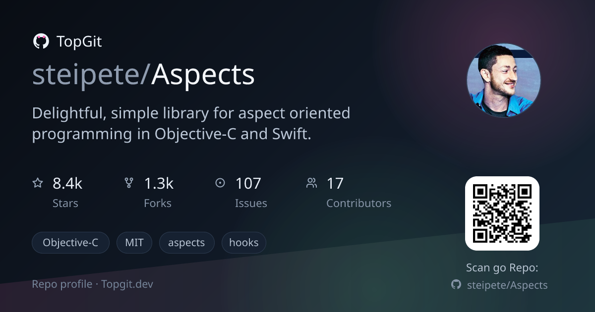 TopGit repo profile image for steipete/Aspects