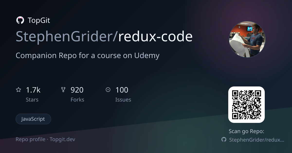TopGit repo profile image for StephenGrider/redux-code
