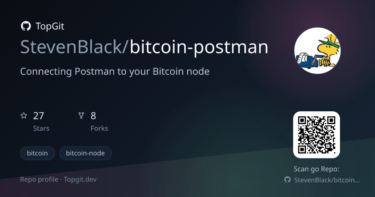 TopGit repo profile image for StevenBlack/bitcoin-postman