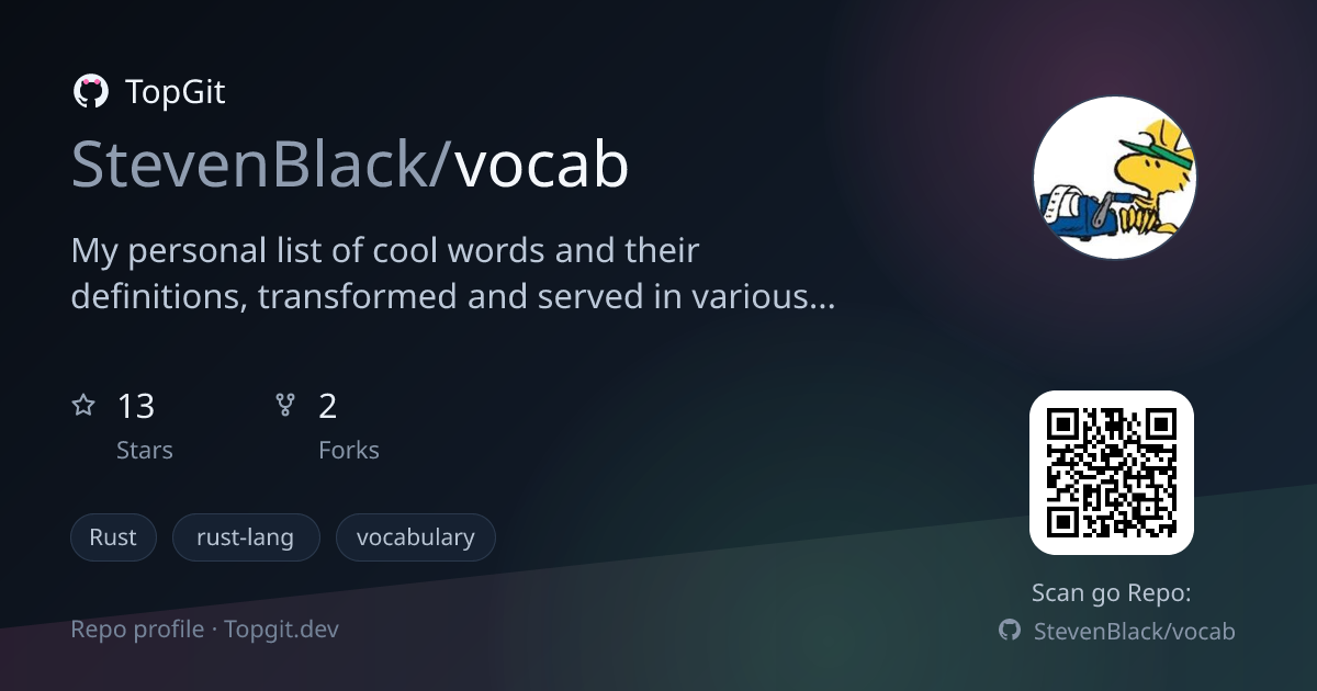 TopGit repo profile image for StevenBlack/vocab