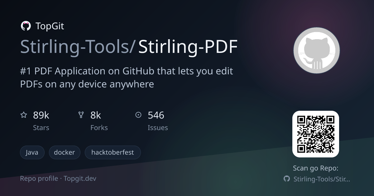 TopGit repo profile image for Stirling-Tools/Stirling-PDF