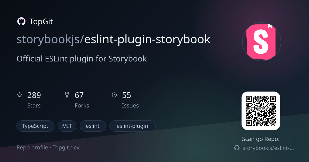 TopGit repo profile image for storybookjs/eslint-plugin-storybook