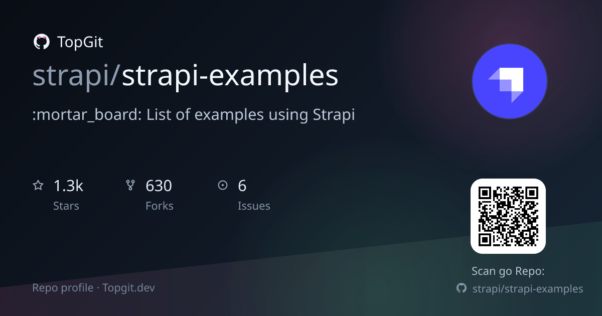 TopGit repo profile image for strapi/strapi-examples