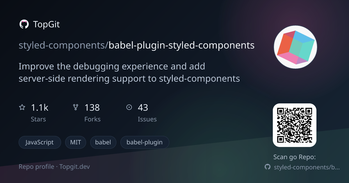 TopGit repo profile image for styled-components/babel-plugin-styled-components
