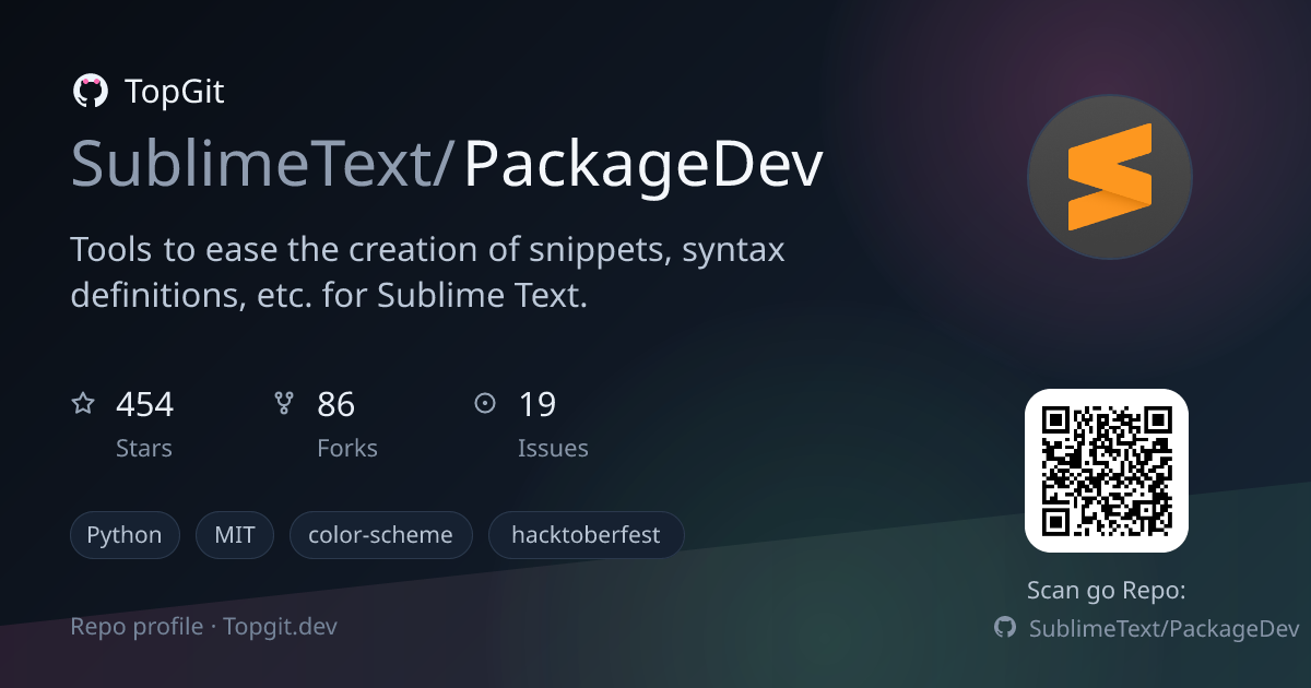 TopGit repo profile image for SublimeText/PackageDev