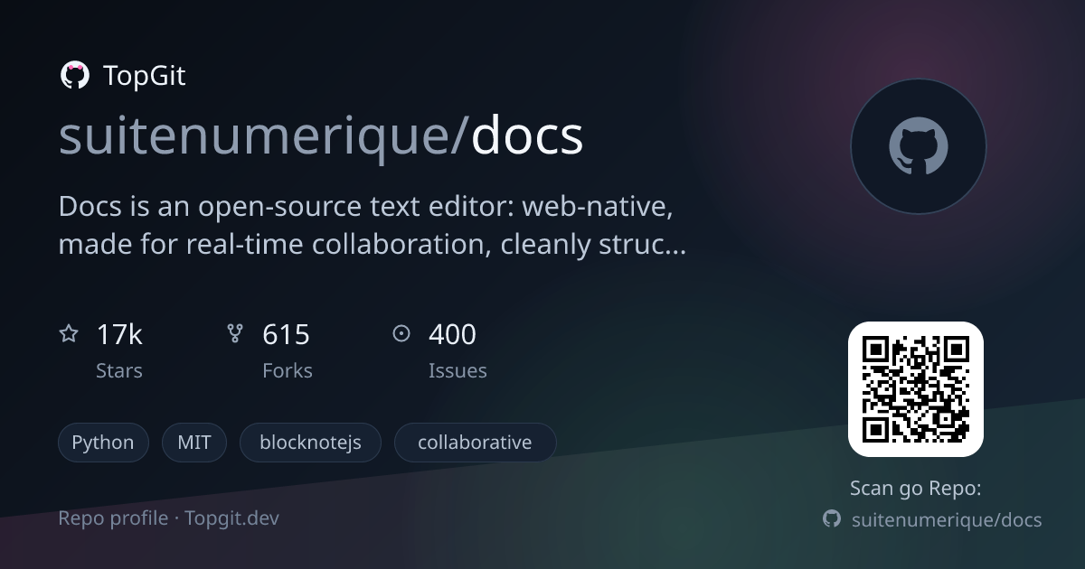 TopGit repo profile image for suitenumerique/docs