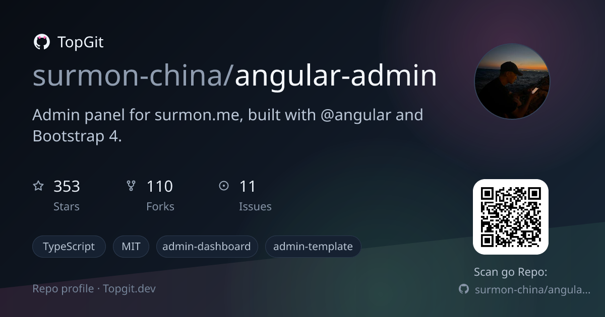 TopGit repo profile image for surmon-china/angular-admin