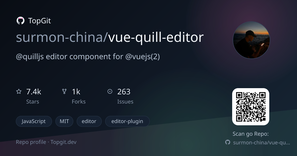 TopGit repo profile image for surmon-china/vue-quill-editor