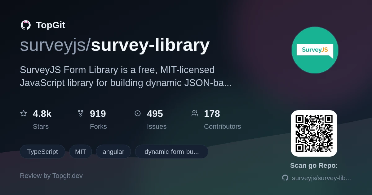 TopGit repo profile image for surveyjs/survey-library