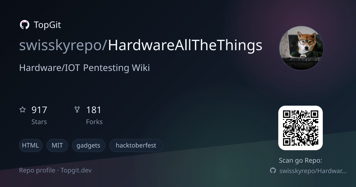 TopGit repo profile image for swisskyrepo/HardwareAllTheThings