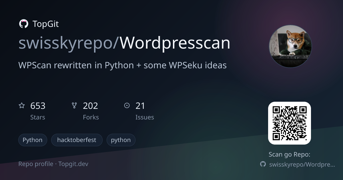 TopGit repo profile image for swisskyrepo/Wordpresscan