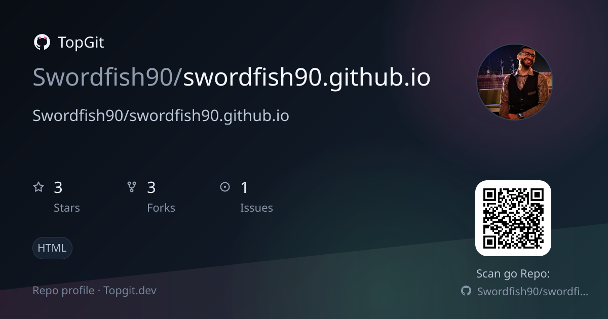 TopGit repo profile image for Swordfish90/swordfish90.github.io
