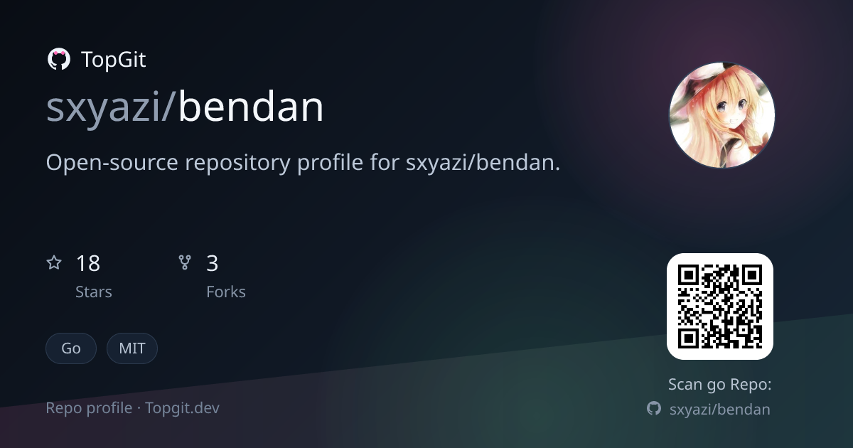 TopGit repo profile image for sxyazi/bendan
