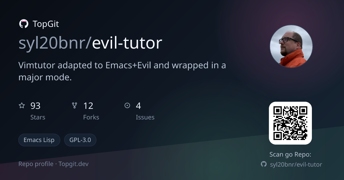 TopGit repo profile image for syl20bnr/evil-tutor