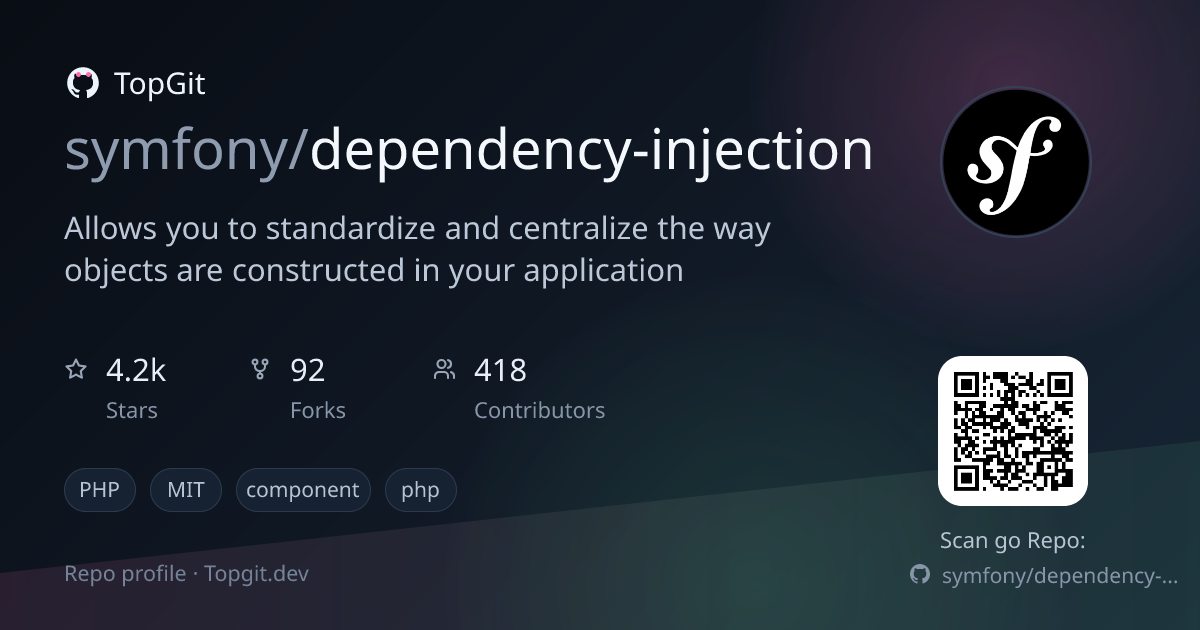 TopGit repo profile image for symfony/dependency-injection