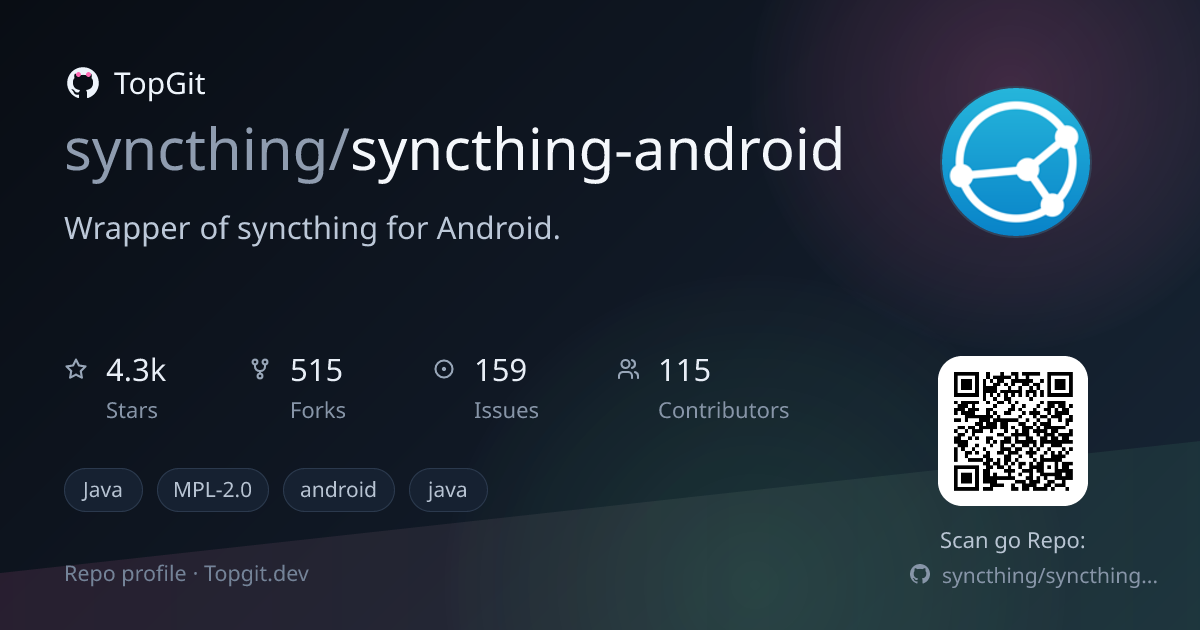 TopGit repo profile image for syncthing/syncthing-android