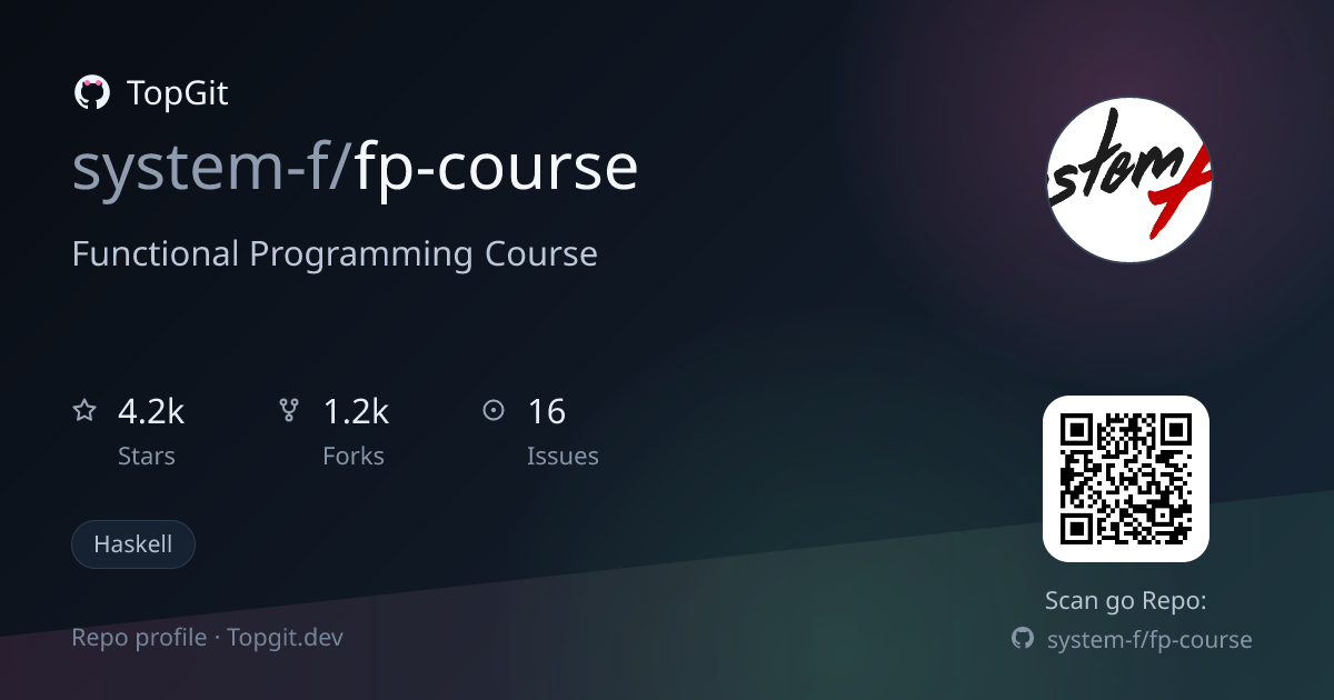 TopGit repo profile image for system-f/fp-course
