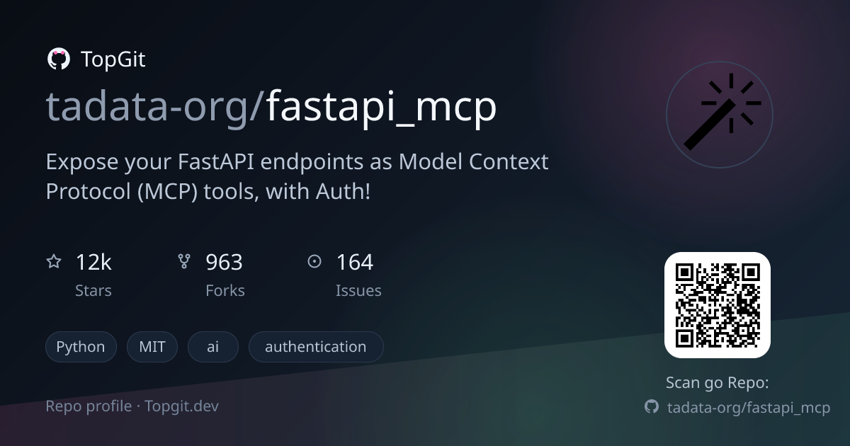 TopGit repo profile image for tadata-org/fastapi_mcp