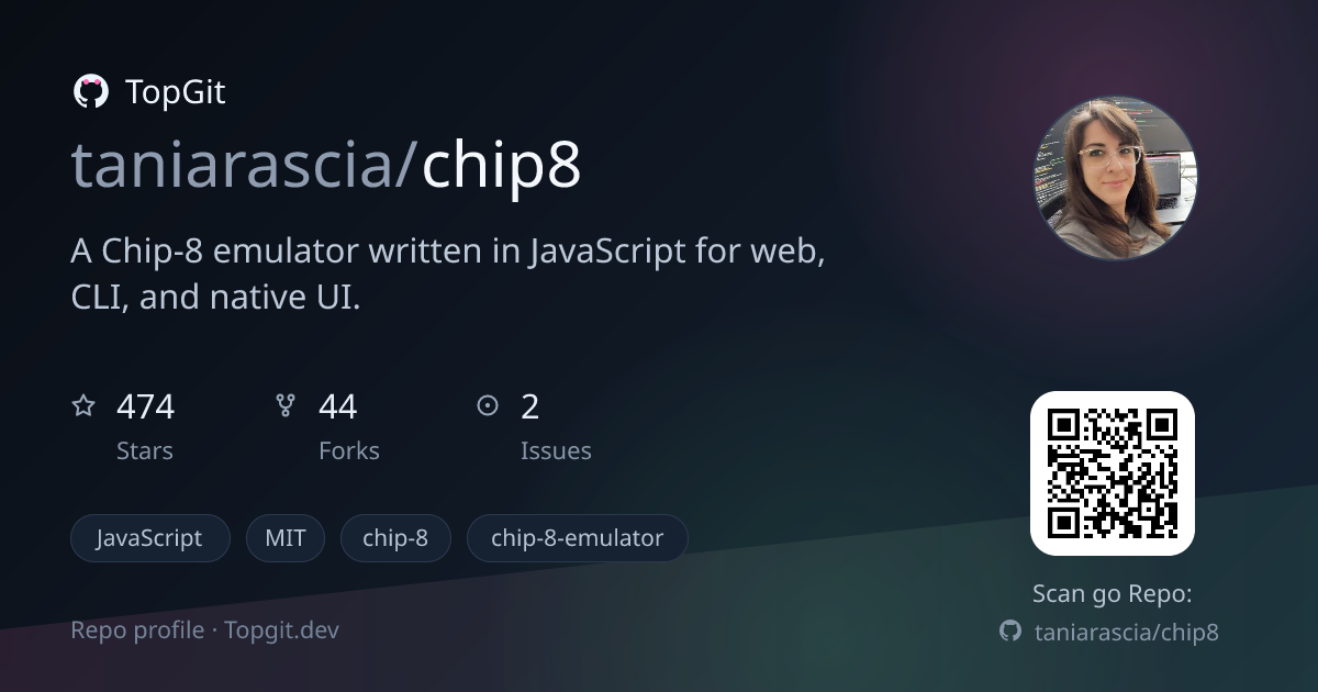 TopGit repo profile image for taniarascia/chip8