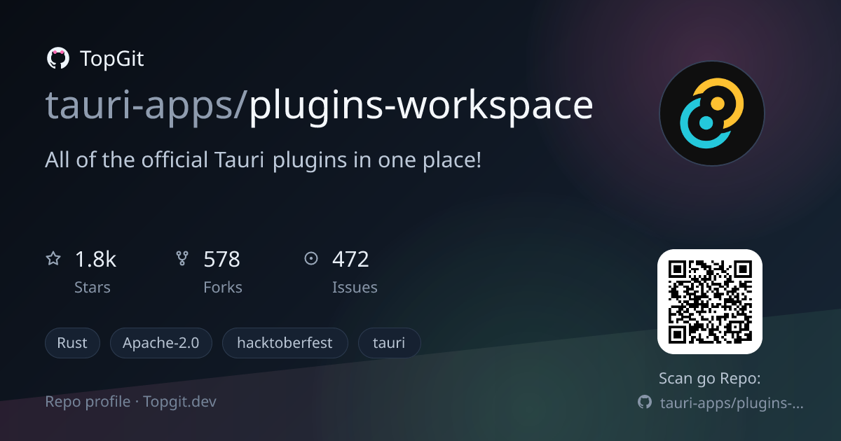 TopGit repo profile image for tauri-apps/plugins-workspace