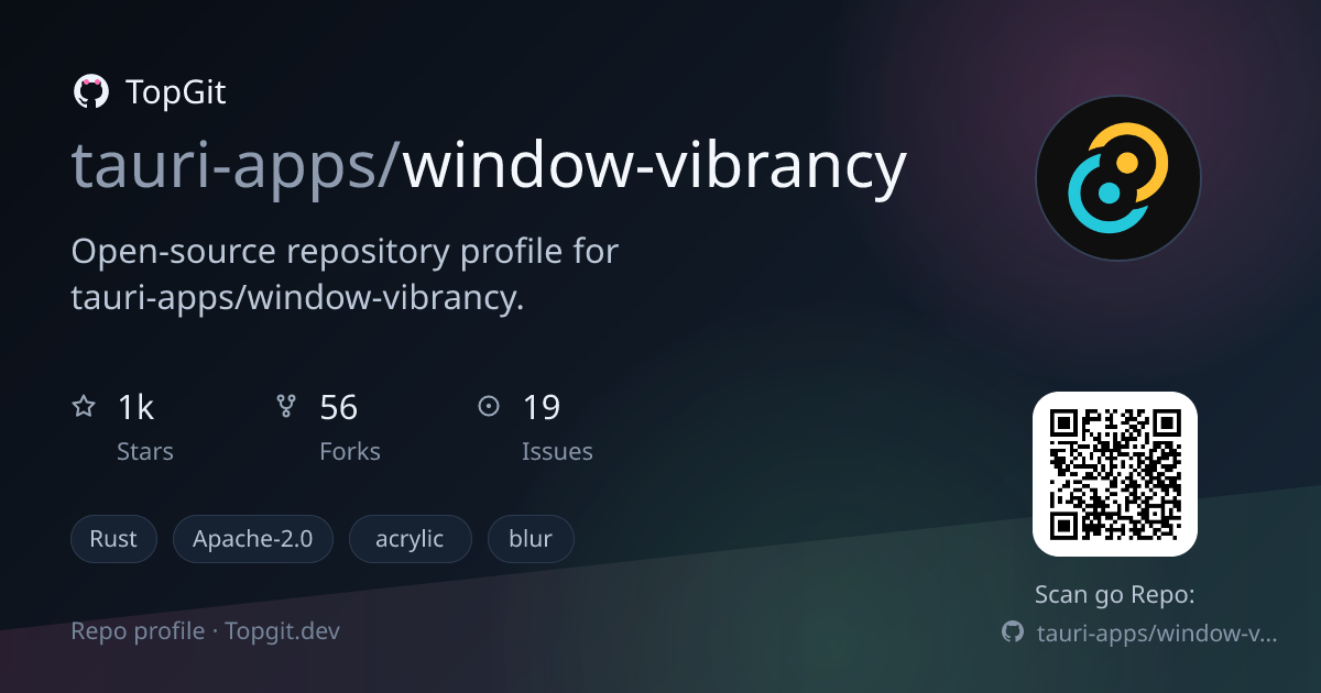 TopGit repo profile image for tauri-apps/window-vibrancy