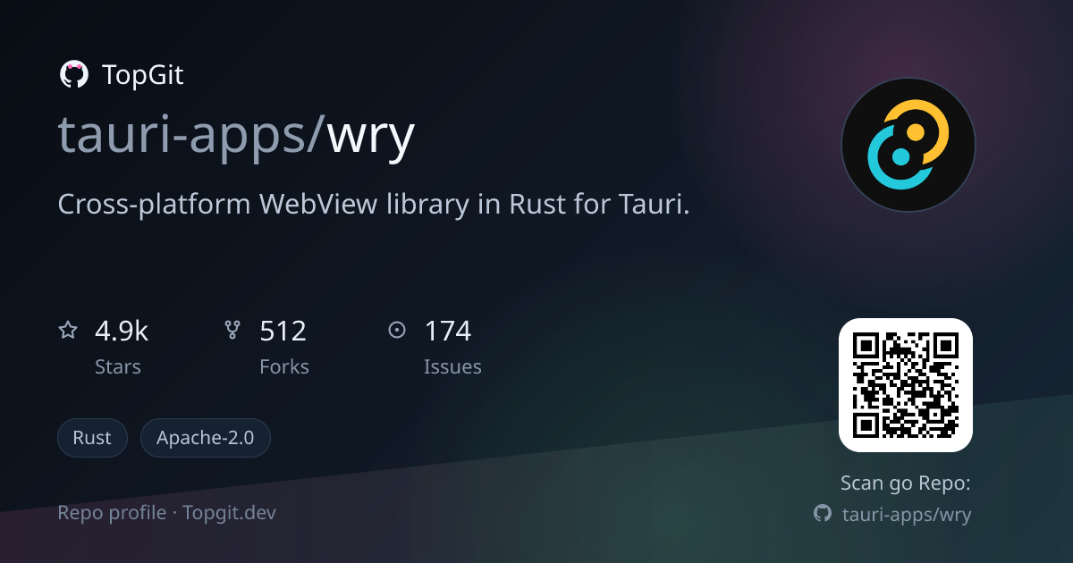 TopGit repo profile image for tauri-apps/wry