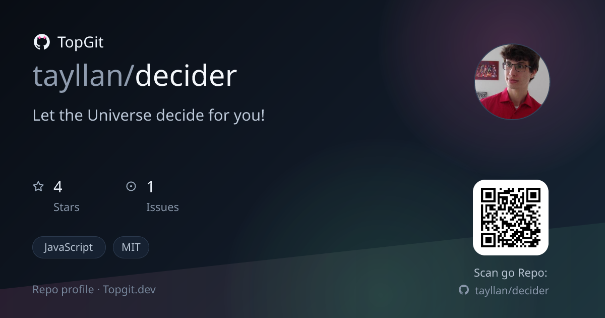 TopGit repo profile image for tayllan/decider