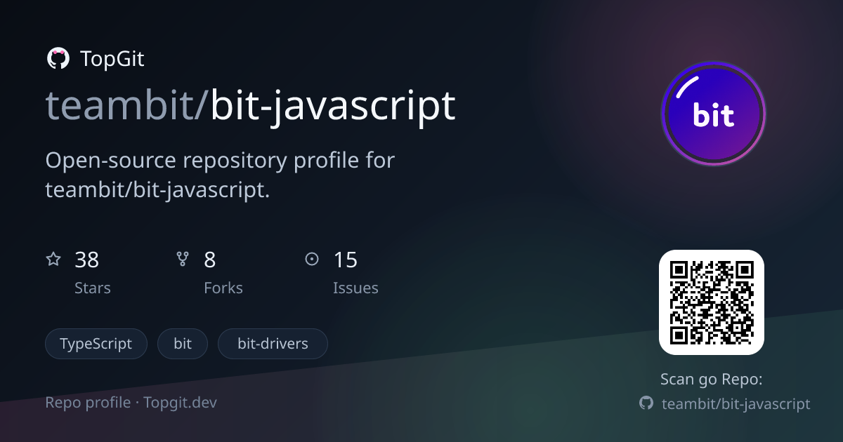 TopGit repo profile image for teambit/bit-javascript