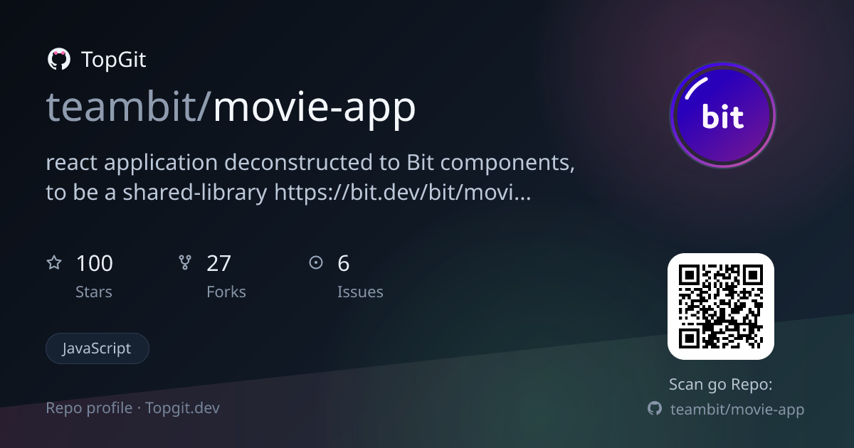 TopGit repo profile image for teambit/movie-app