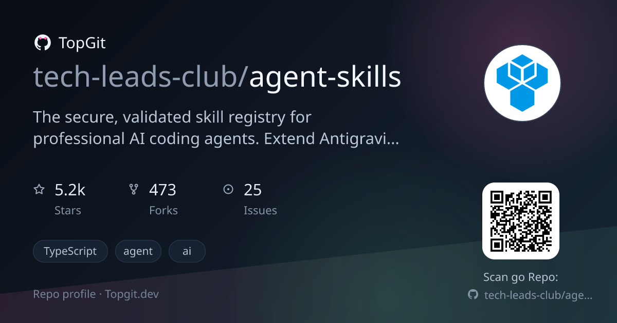 TopGit repo profile image for tech-leads-club/agent-skills