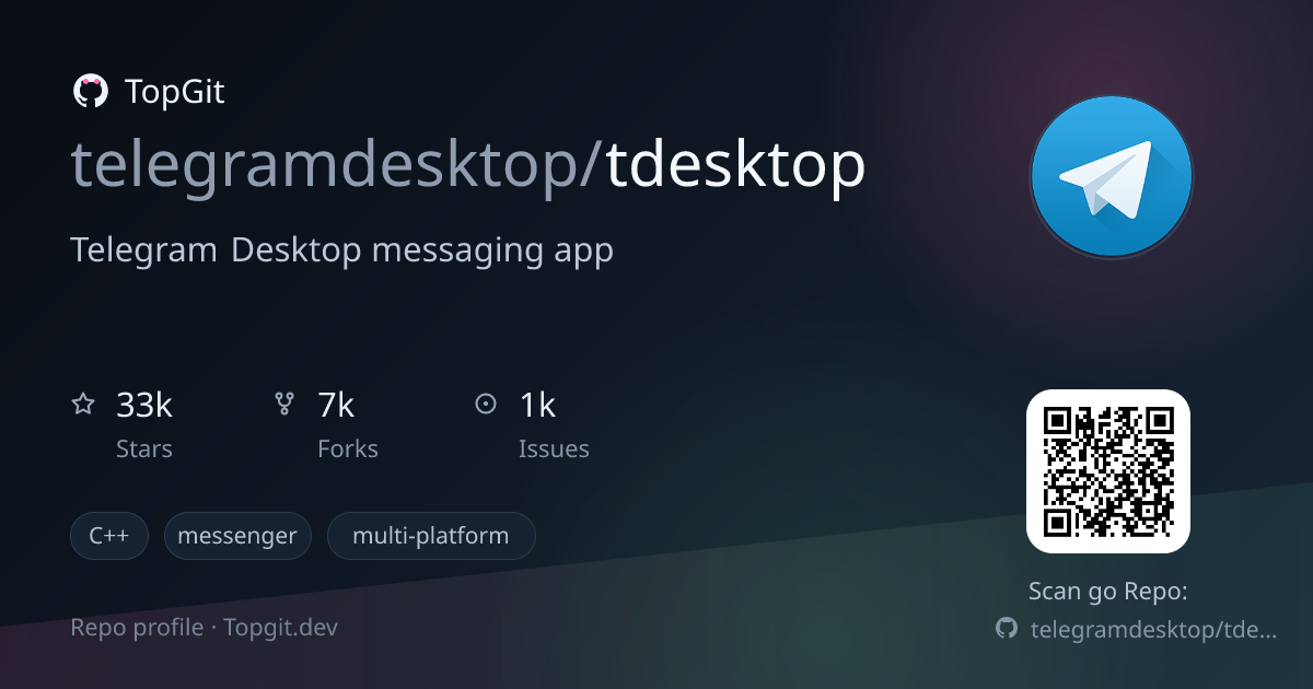 TopGit repo profile image for telegramdesktop/tdesktop
