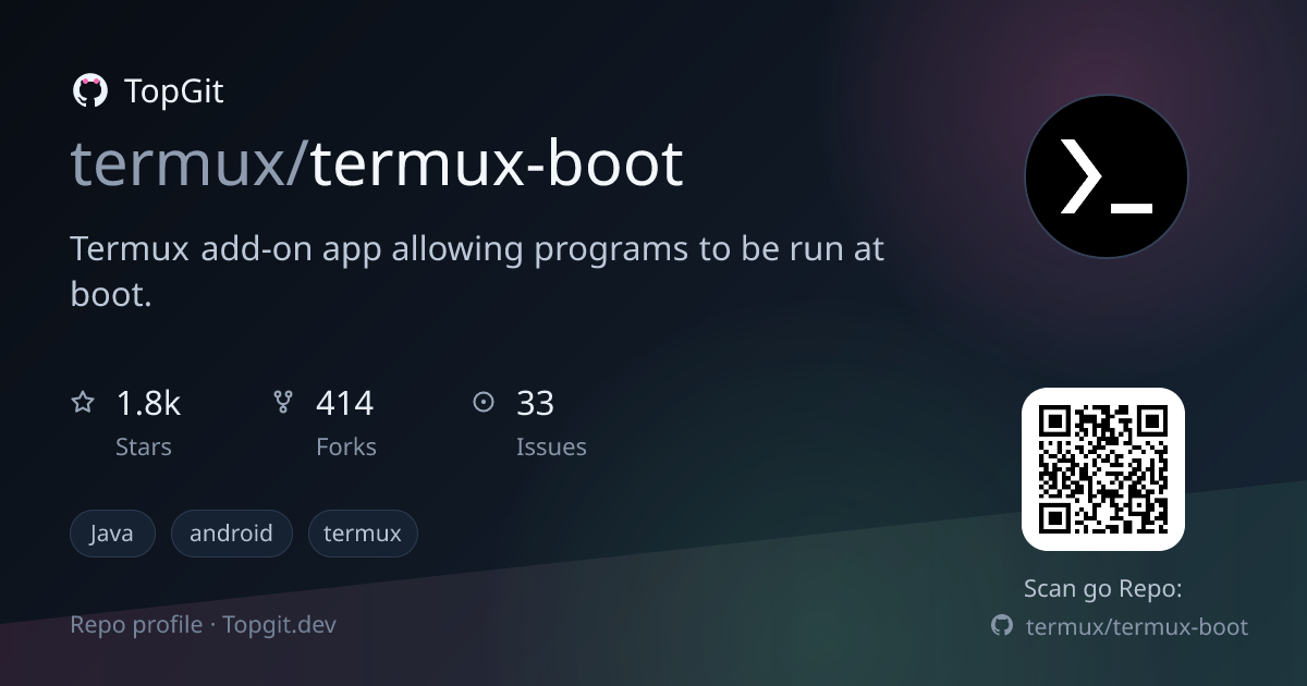 TopGit repo profile image for termux/termux-boot