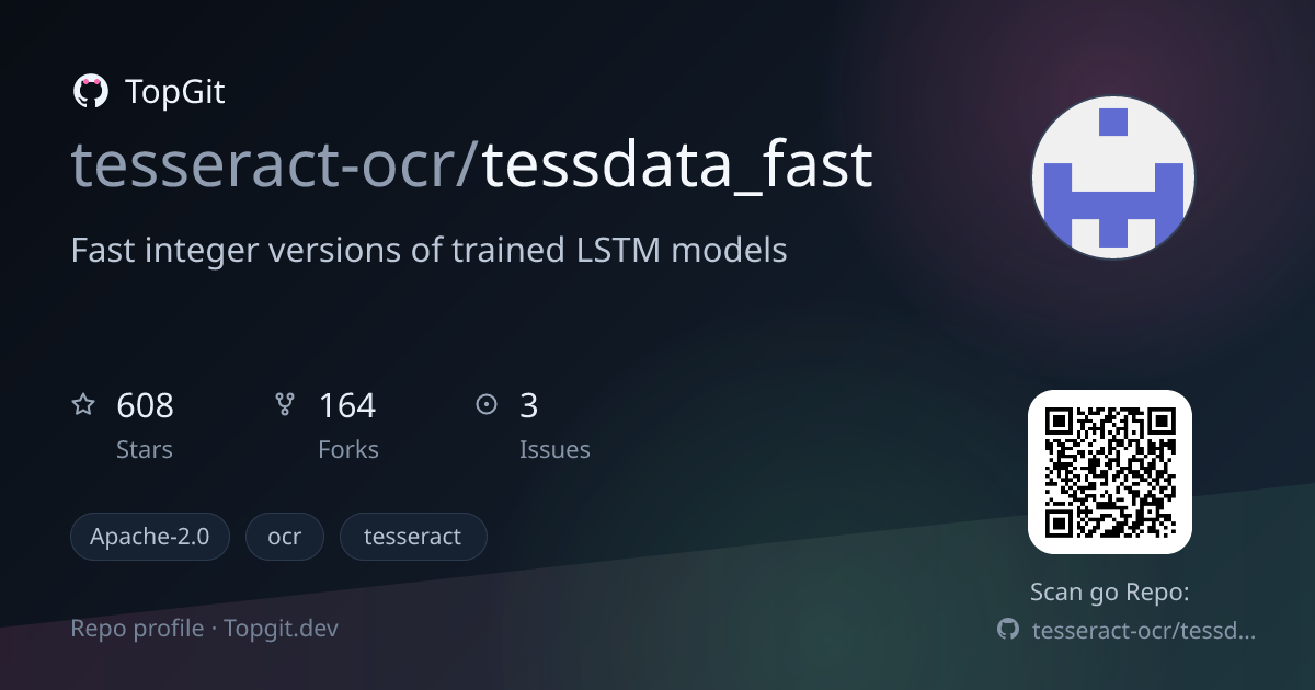 TopGit repo profile image for tesseract-ocr/tessdata_fast
