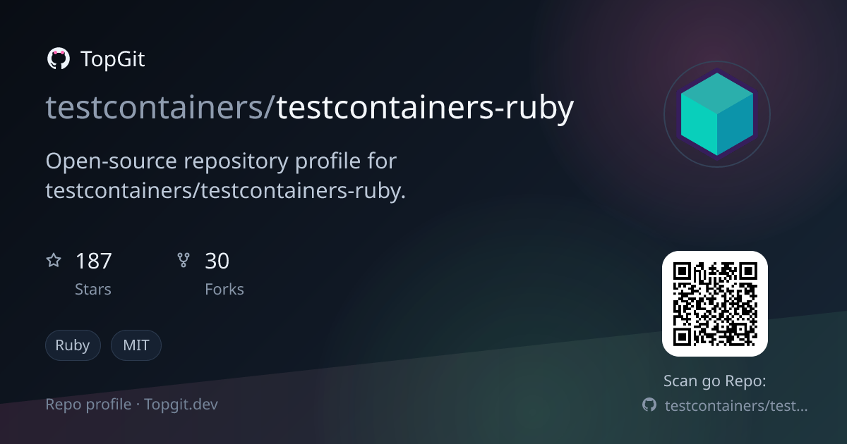 TopGit repo profile image for testcontainers/testcontainers-ruby