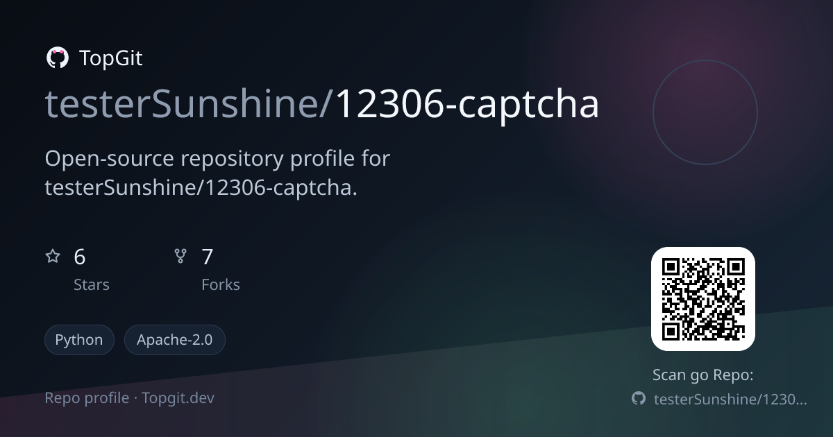 TopGit repo profile image for testerSunshine/12306-captcha