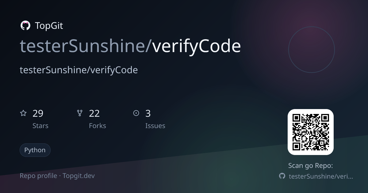 TopGit repo profile image for testerSunshine/verifyCode