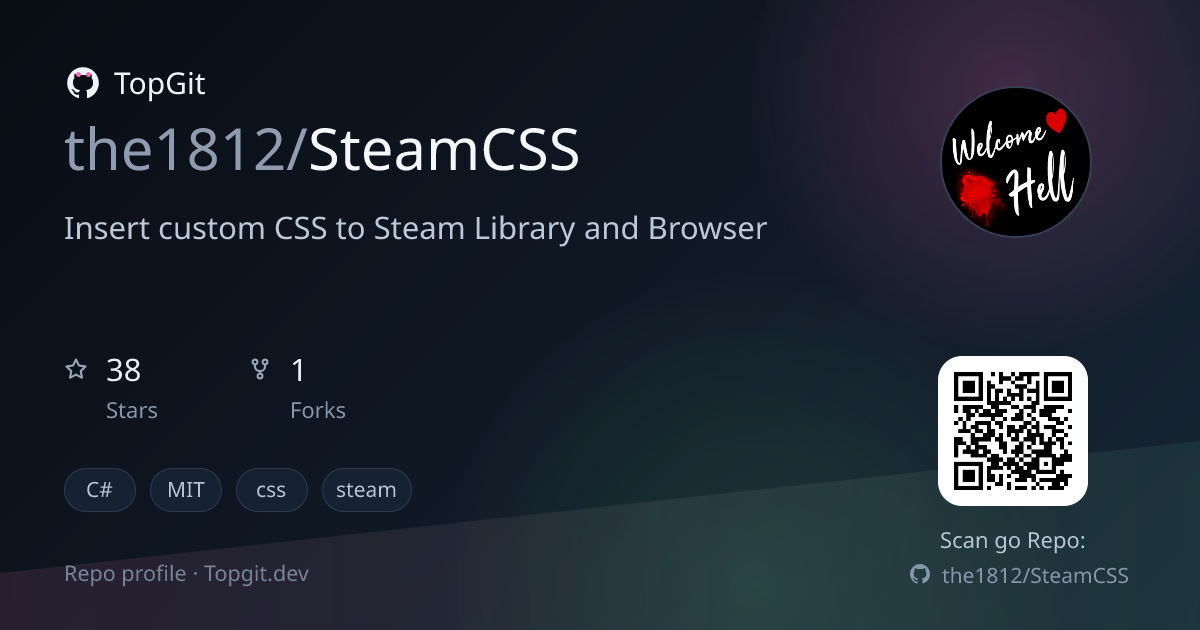 TopGit repo profile image for the1812/SteamCSS