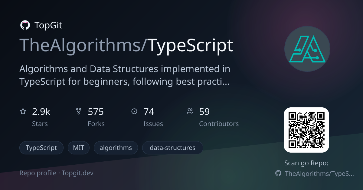 TopGit repo profile image for TheAlgorithms/TypeScript